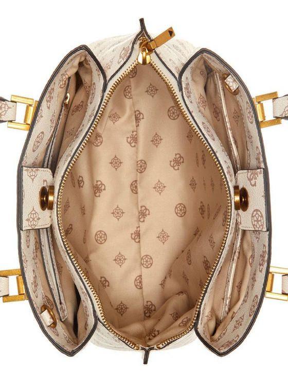 Cartera Guess Mujer Fynna Girlfriend Satchel Blanco-3