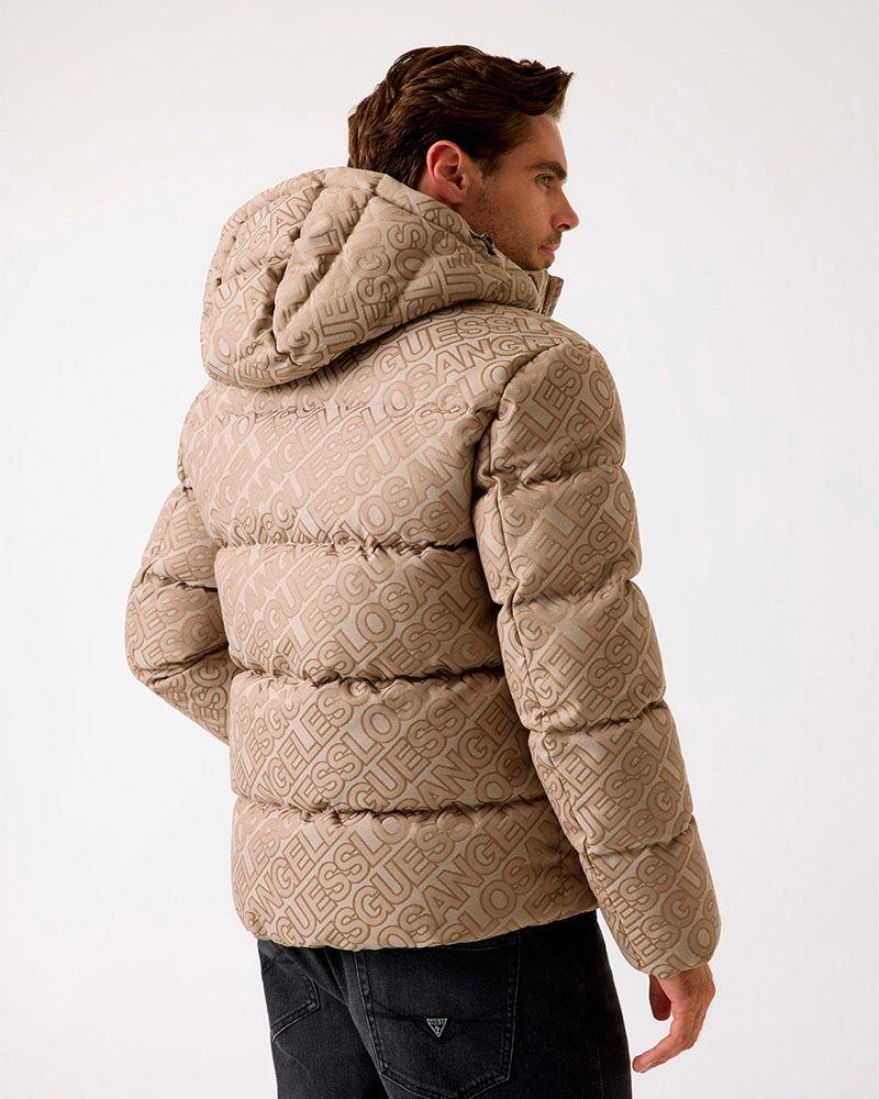 Chaqueta Allover Logo Puffa Café Hombre-1