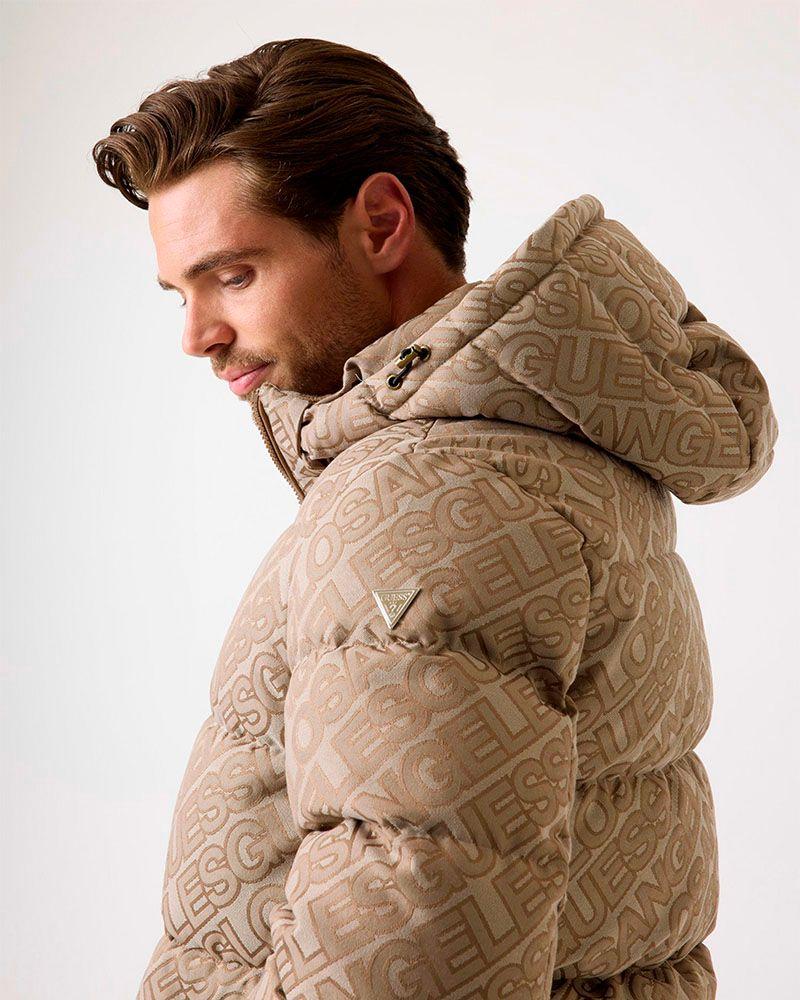 Chaqueta Allover Logo Puffa Café Hombre-2