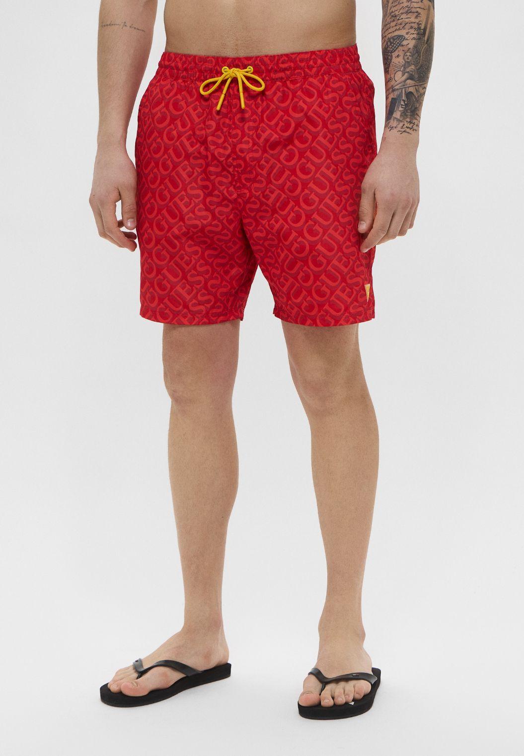 Traje De Baño Swimtrunk Medium Guess Aop Rojo-0