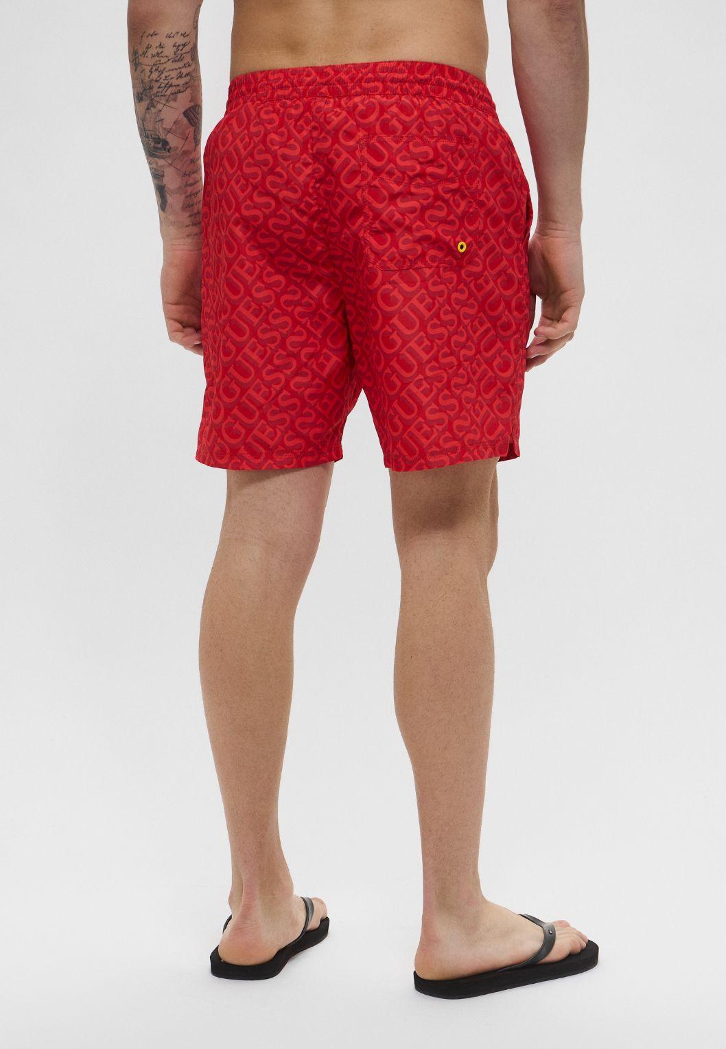 Traje De Baño Swimtrunk Medium Guess Aop Rojo-1