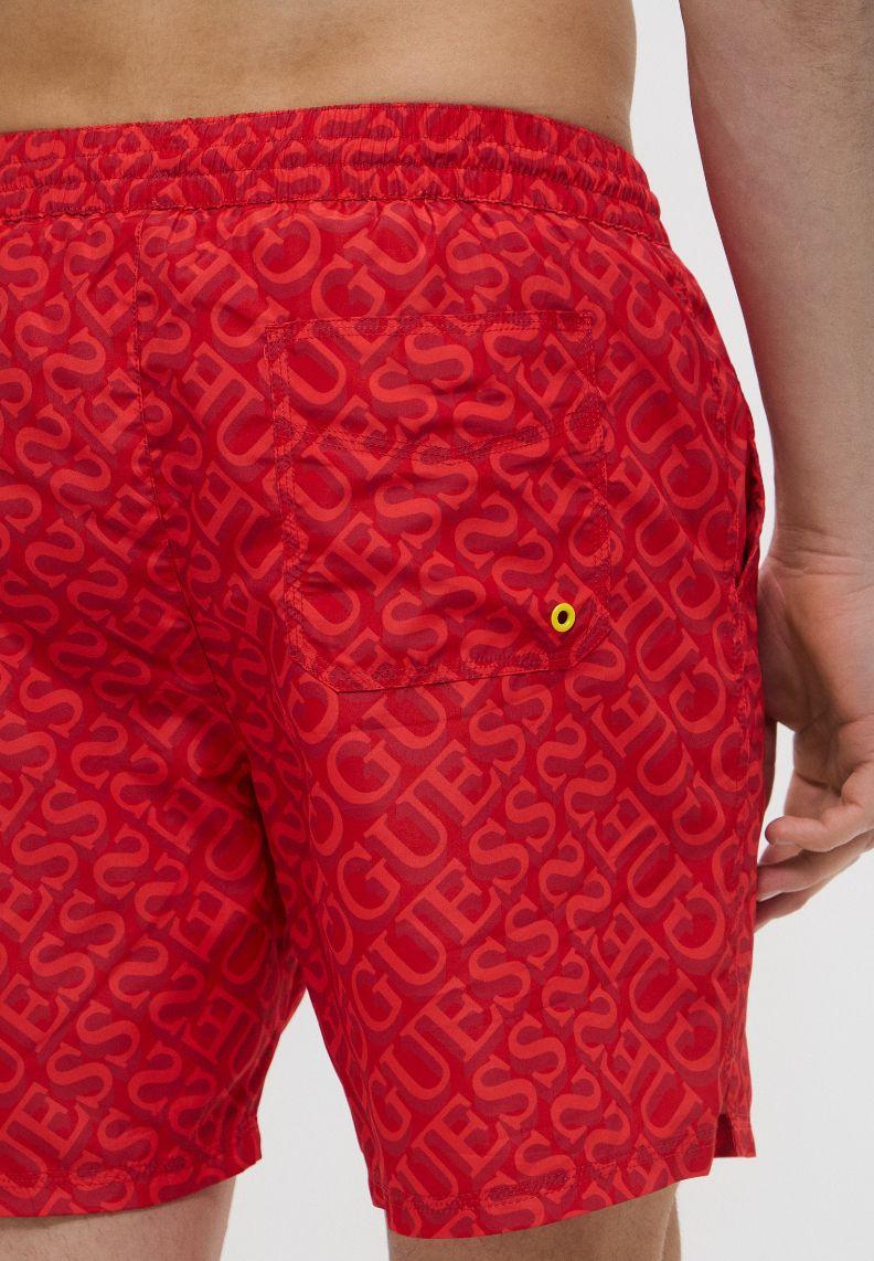 Traje De Baño Swimtrunk Medium Guess Aop Rojo-3