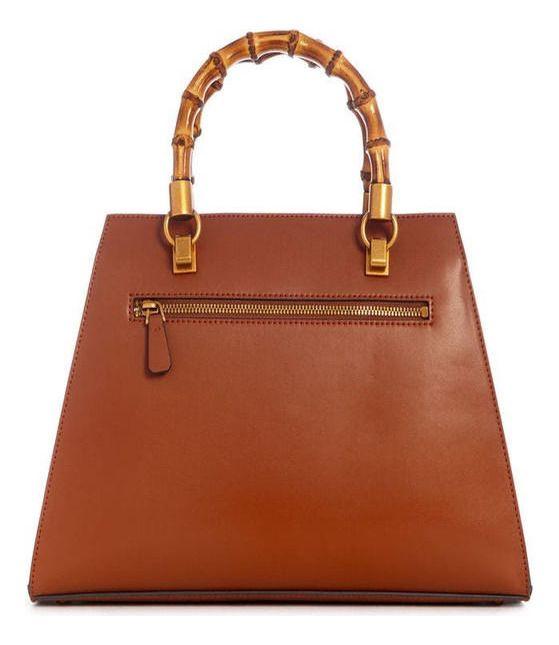 Cartera Guess Mujer Stephi Bamboo Satchel Café-2