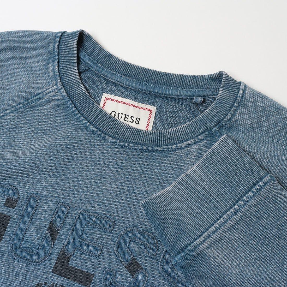 Poleron Guess Hombre Davis Terry Washed Crew Azul-2