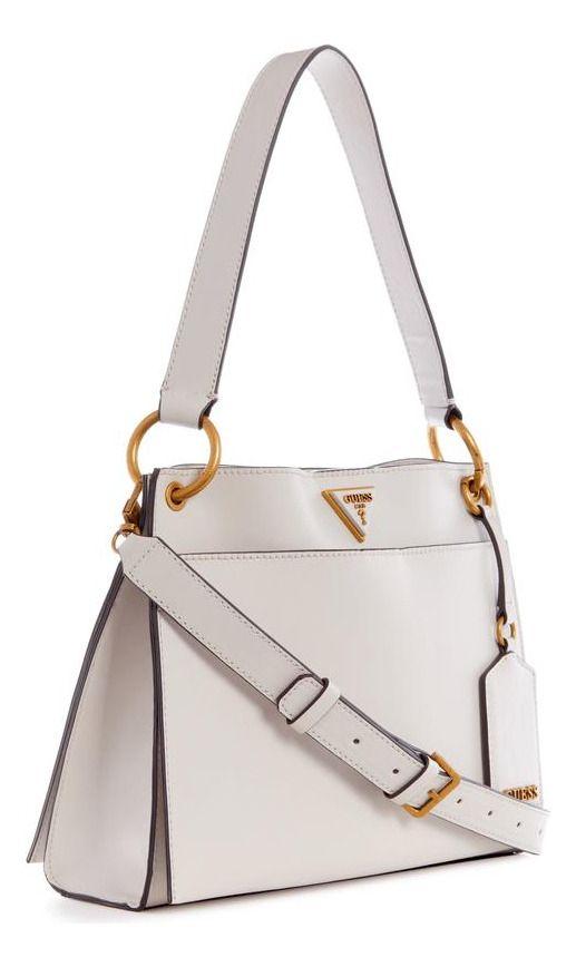Cartera Guess Mujer Basilea Girlfriend Satchel Crema-1
