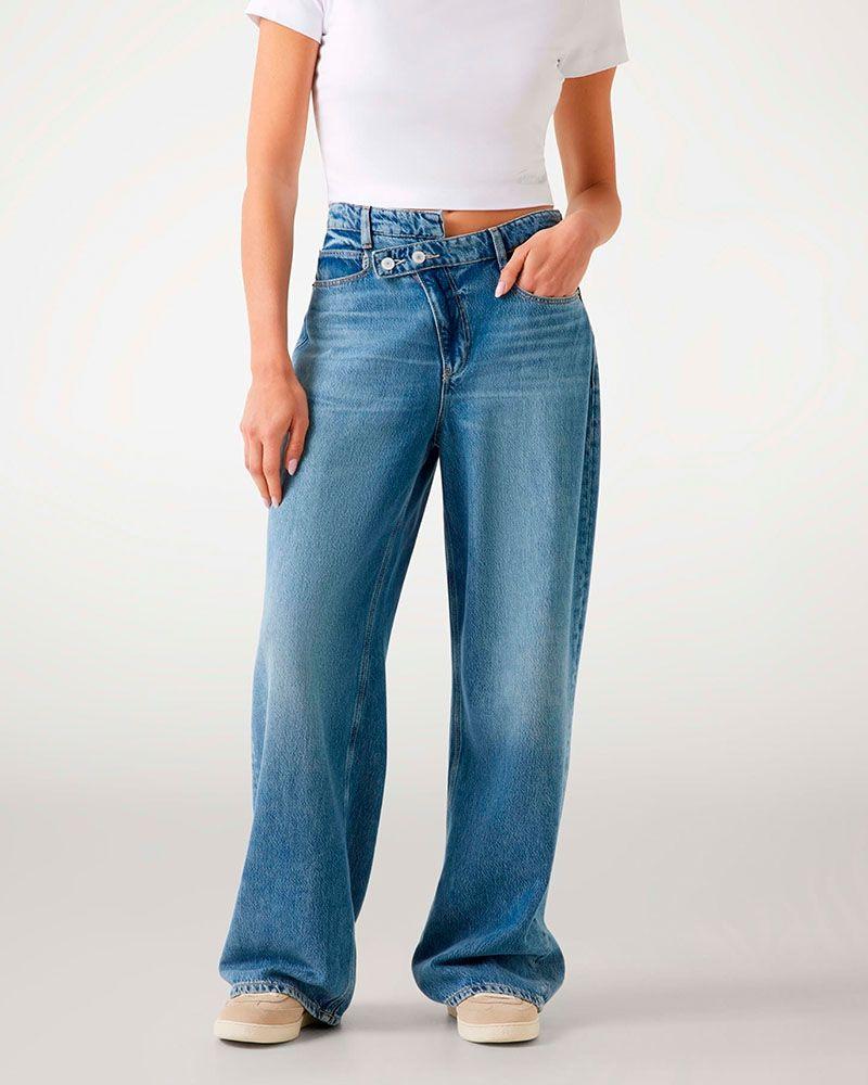 Jeans Guess Mujer Gina Wide Leg Azul-0