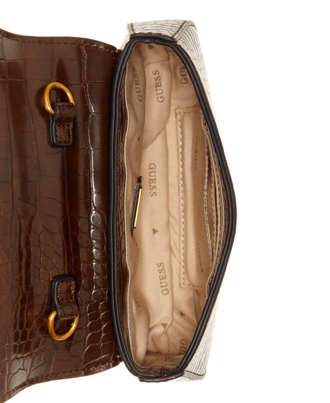 Mini Cartera Guess Mujer Nell Croc Micro Mini Flap Cafe-2