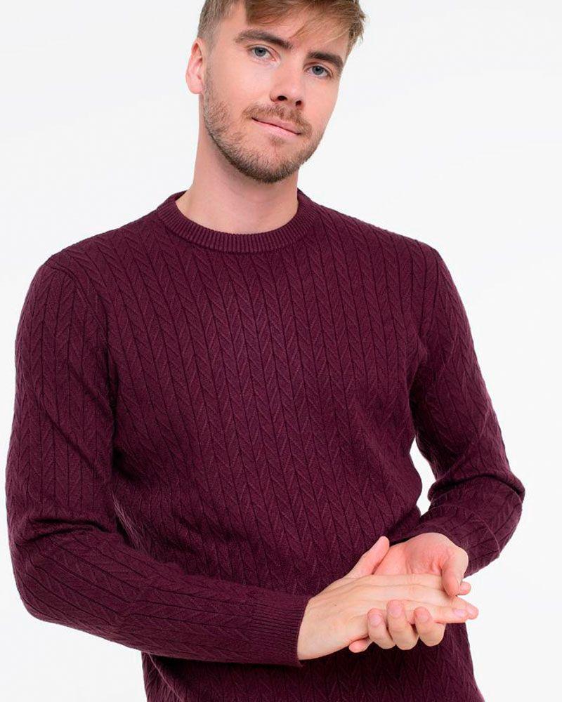 Sweater Ls Cn Ivan Chevron Morado Hombre-0