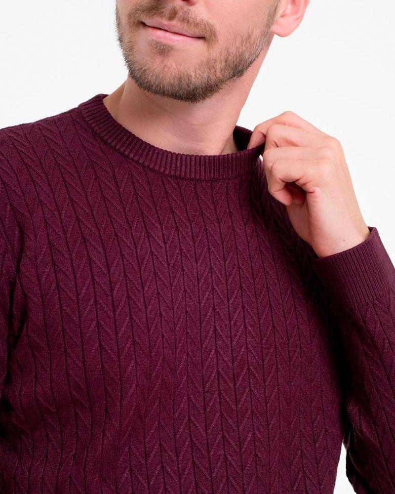 Sweater Ls Cn Ivan Chevron Morado Hombre-2