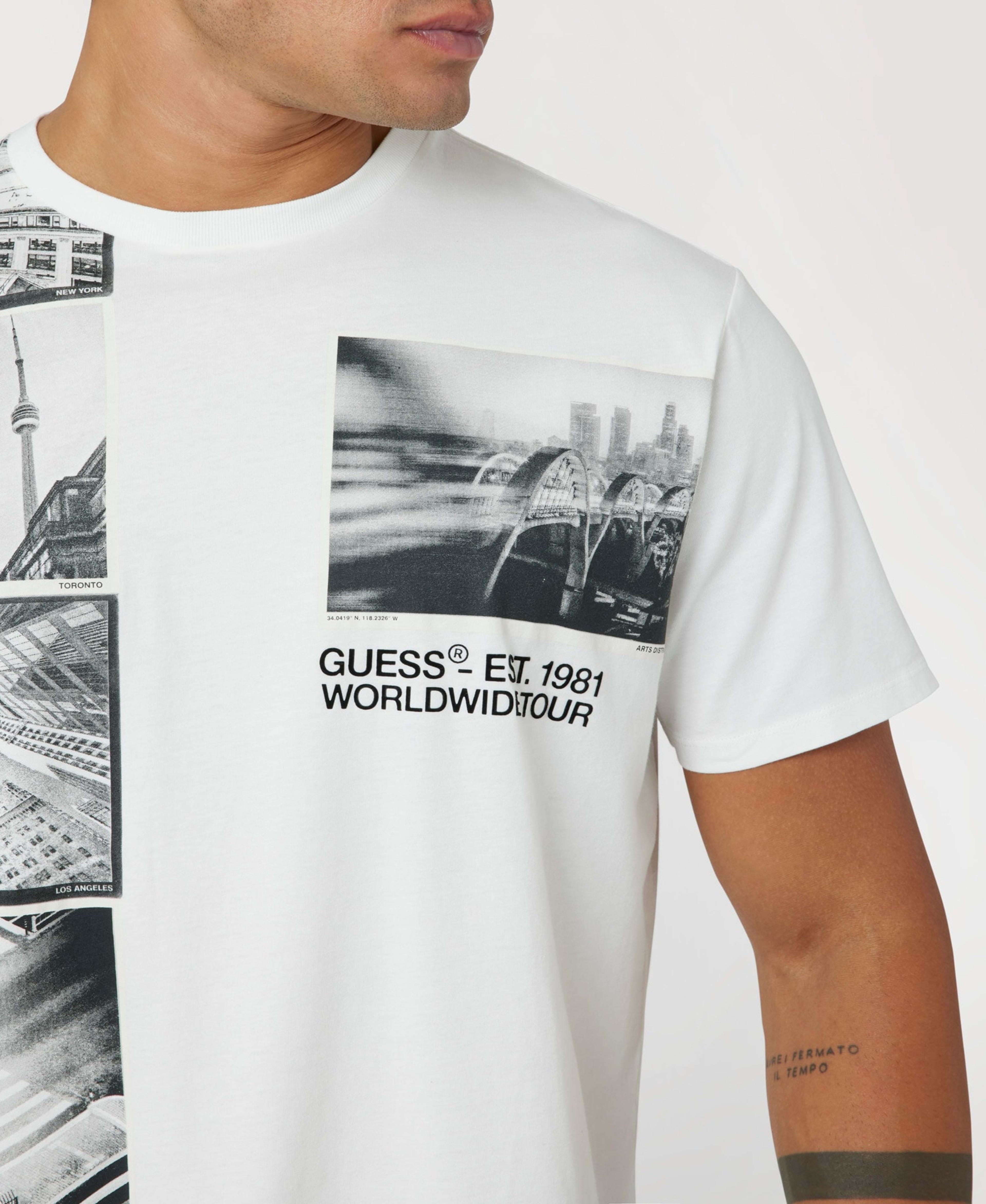 Polera Guess Hombre Ss Bsc World Cities Tee Amarillo-3