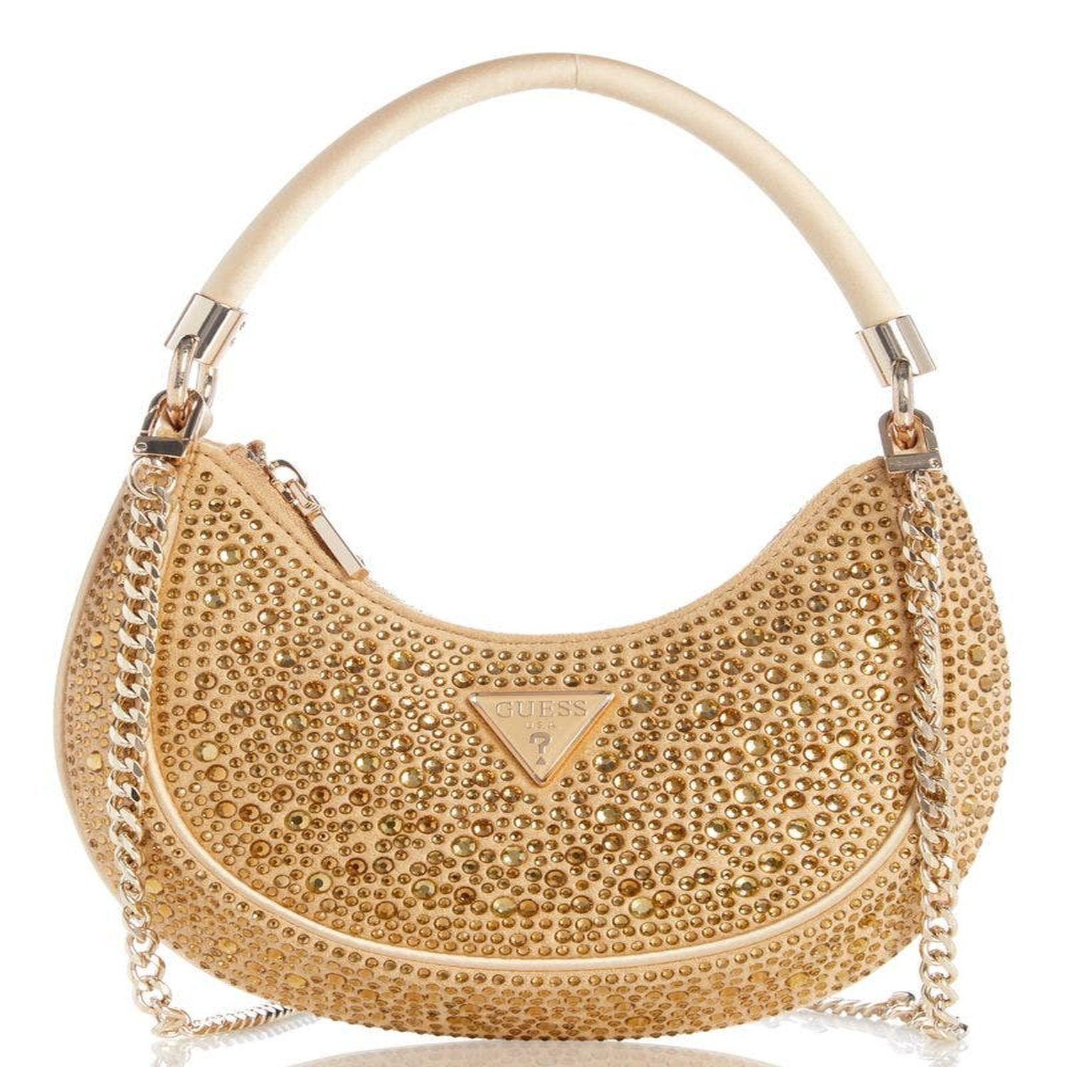 Cartera Guess Mujer Zalina Small Hobo Dorado-0