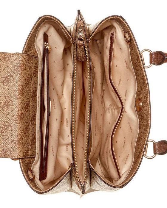 Cartera Guess Mujer Noelle Girlfriend Satchel Café-3