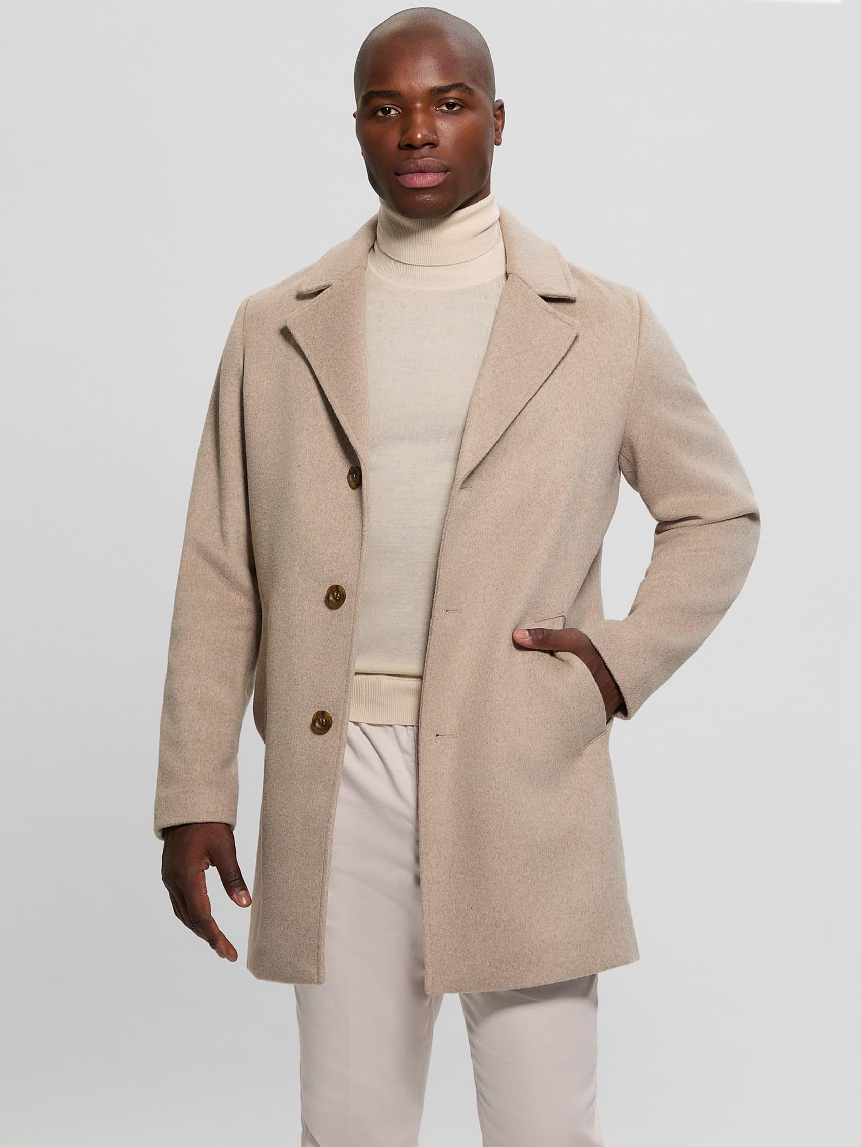 Abrigo Guess Hombre Fitted Coat Café-4