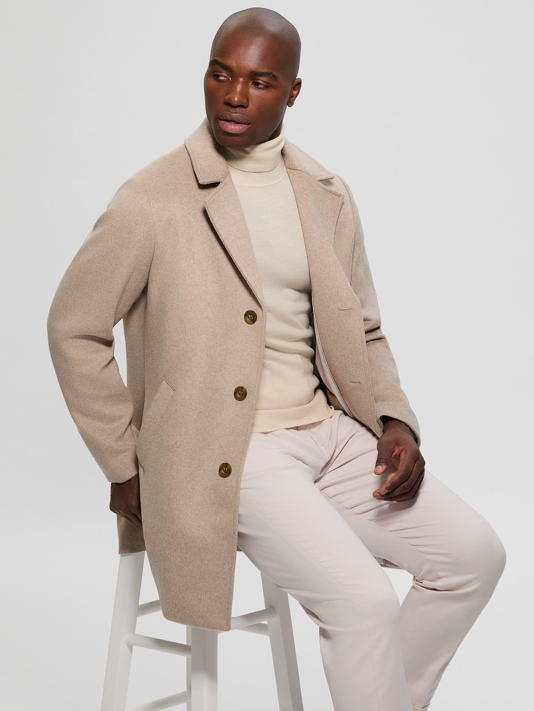 Abrigo Guess Hombre Fitted Coat Café-6