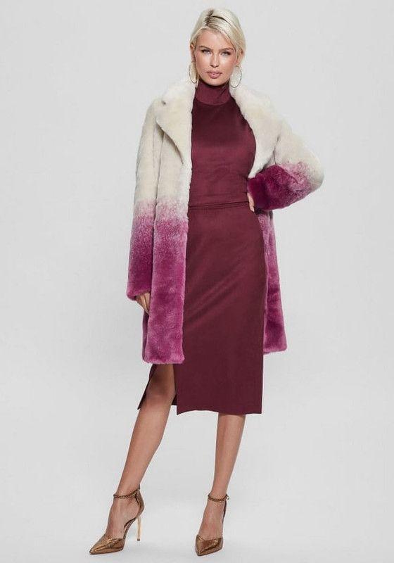 Abrigo Guess Mujer Clara Coat Rosa-1