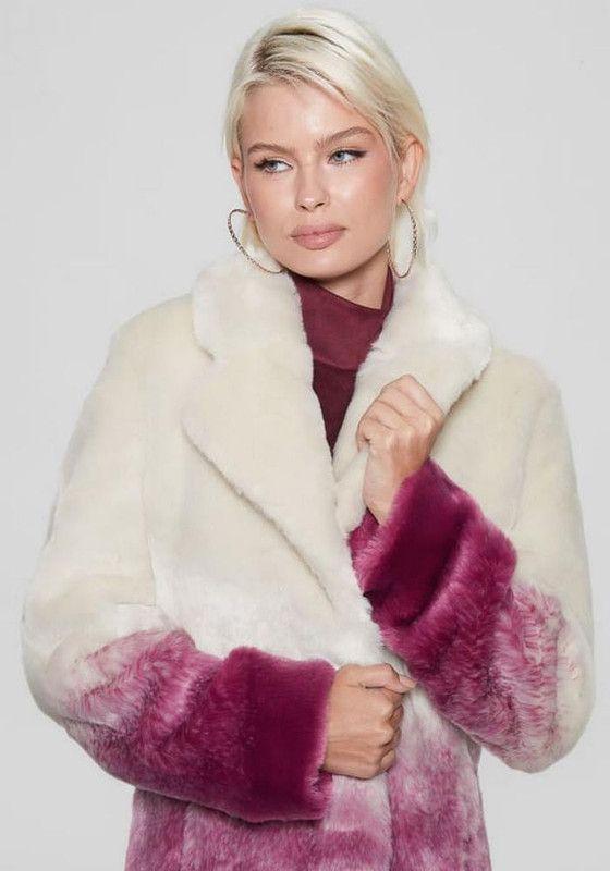 Abrigo Guess Mujer Clara Coat Rosa-3