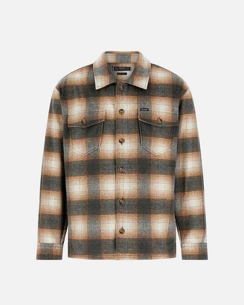 Camisa Ls Check Overshirt Beige Hombre-4