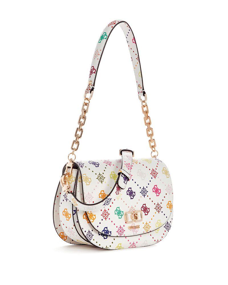 Cartera Emelie Logo Flap Shoulder Bag Blanco-2