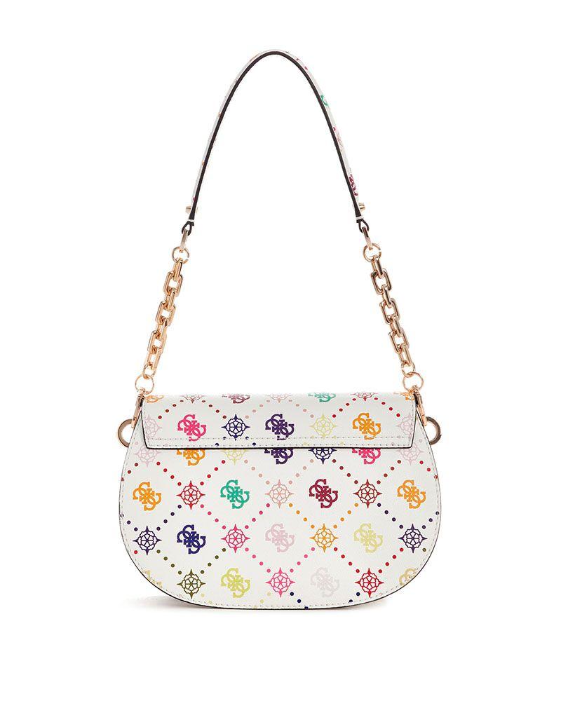 Cartera Emelie Logo Flap Shoulder Bag Blanco-3