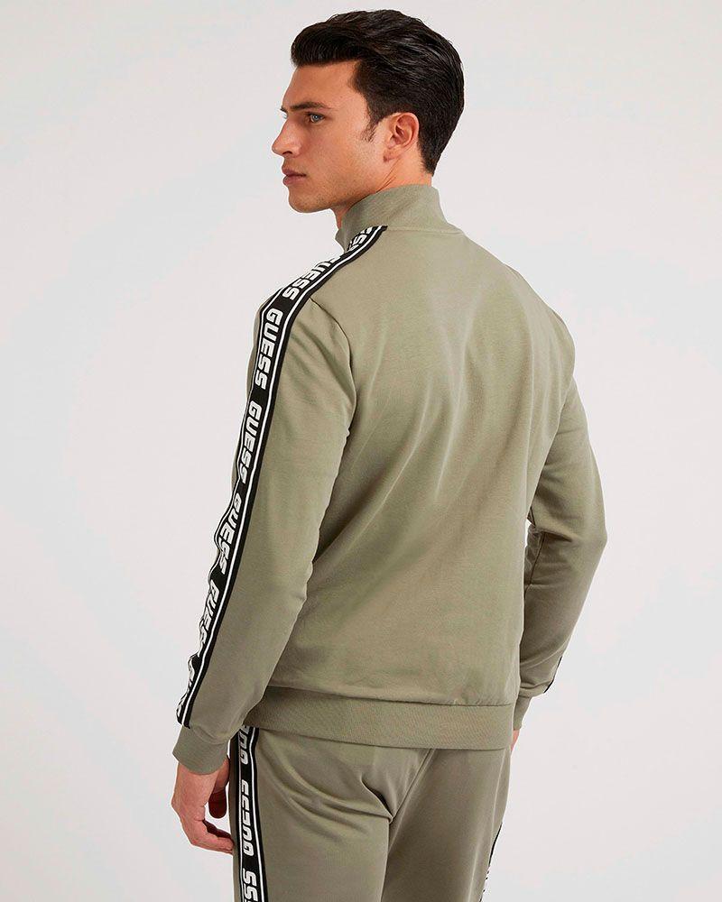 Poleron Guess Hombre Full Zip New Arlo Sweatshirt Verde-1