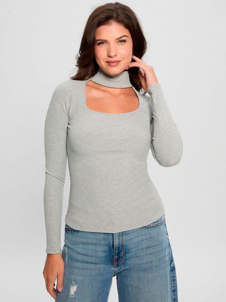 Polera Ls Mn Tori Rib Top Gris-2