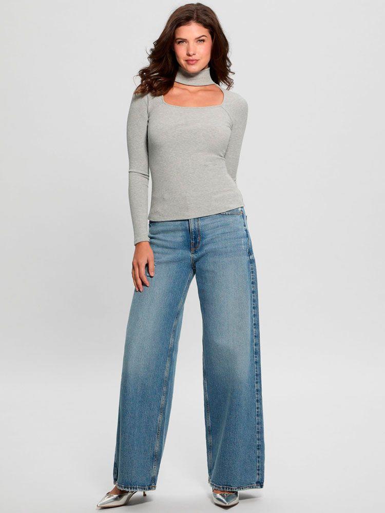 Polera Ls Mn Tori Rib Top Gris-3