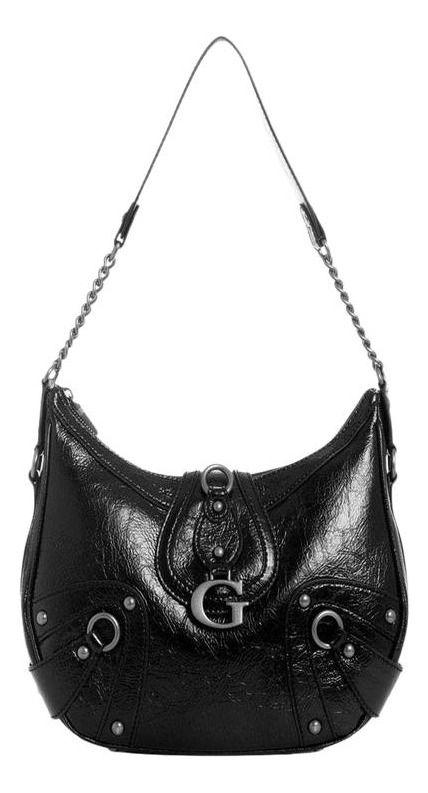 Cartera Guess Mujer Gloss Vintage Hobo Negro-0
