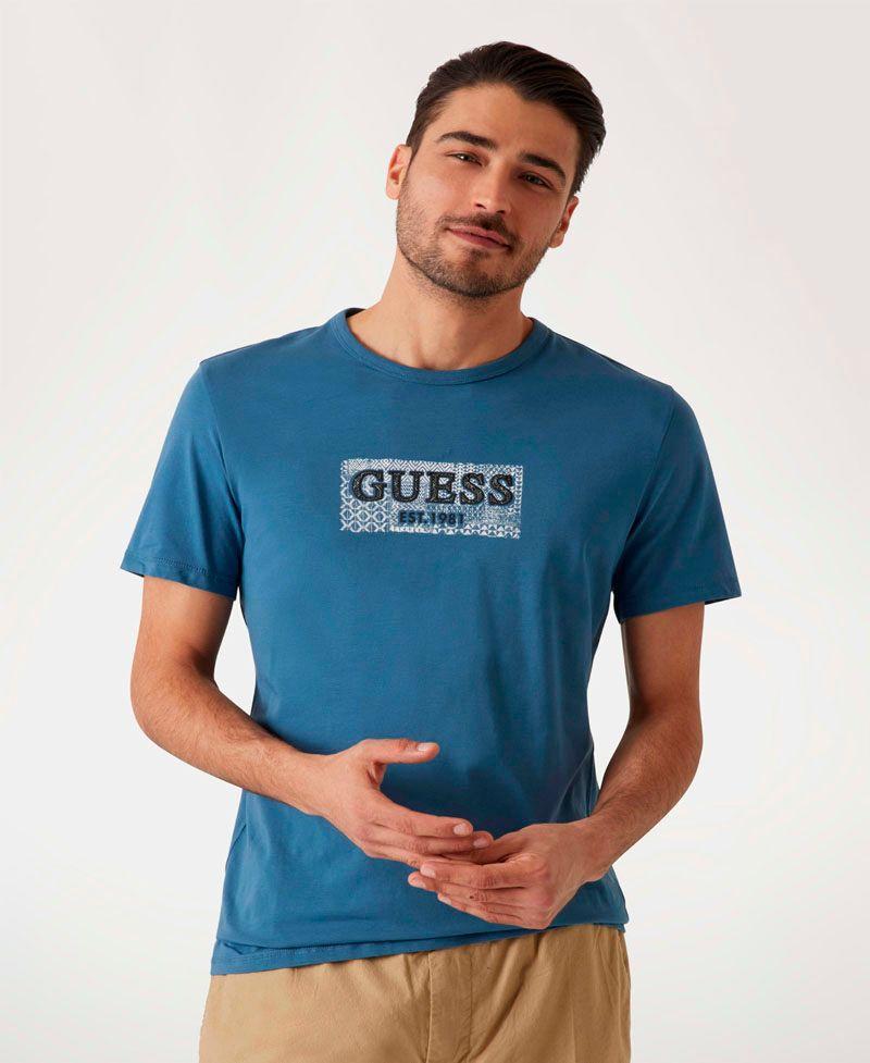Polera Guess Hombre Ss Cn Box Tee Gris oscuro-0