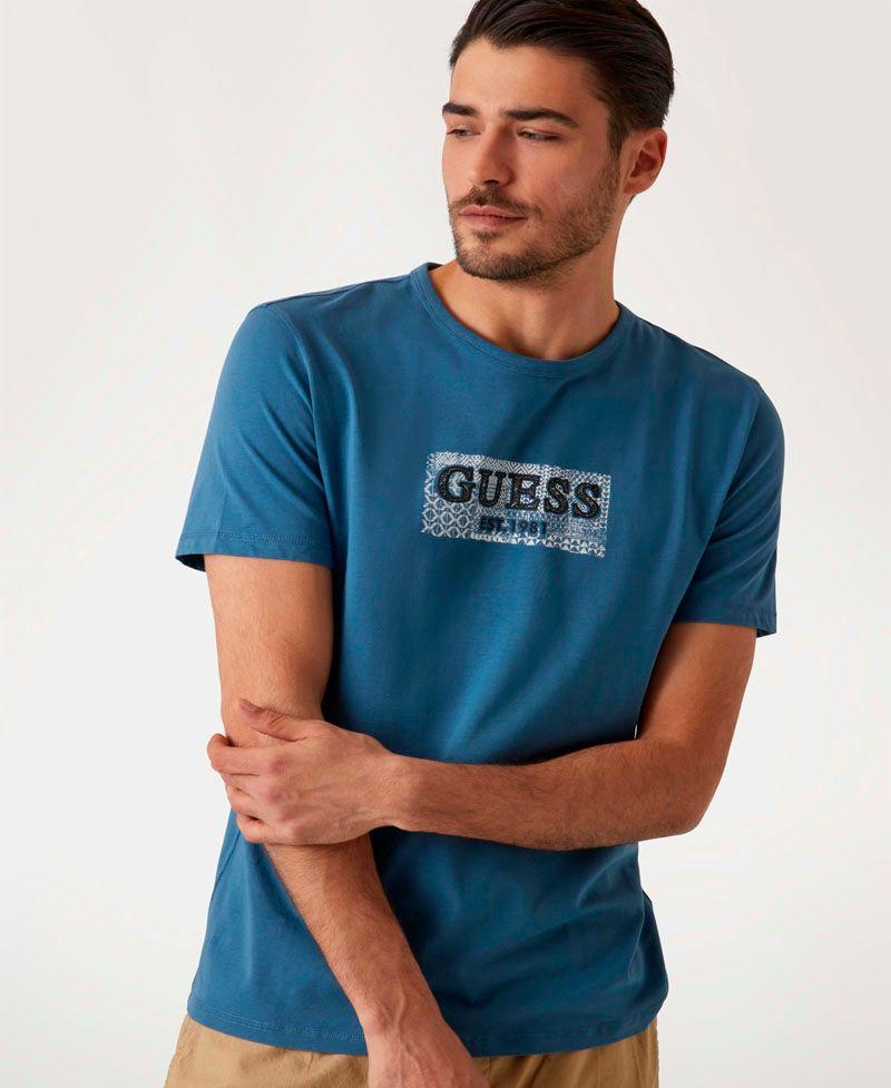 Polera Guess Hombre Ss Cn Box Tee Gris oscuro-3