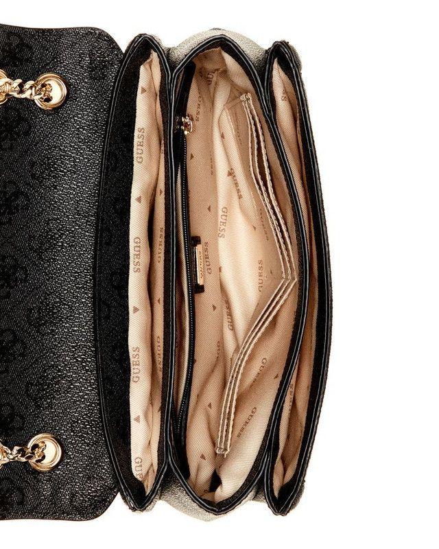 Cartera Guess Mujer Noelle Convertible Xbody Flap Carbón-3