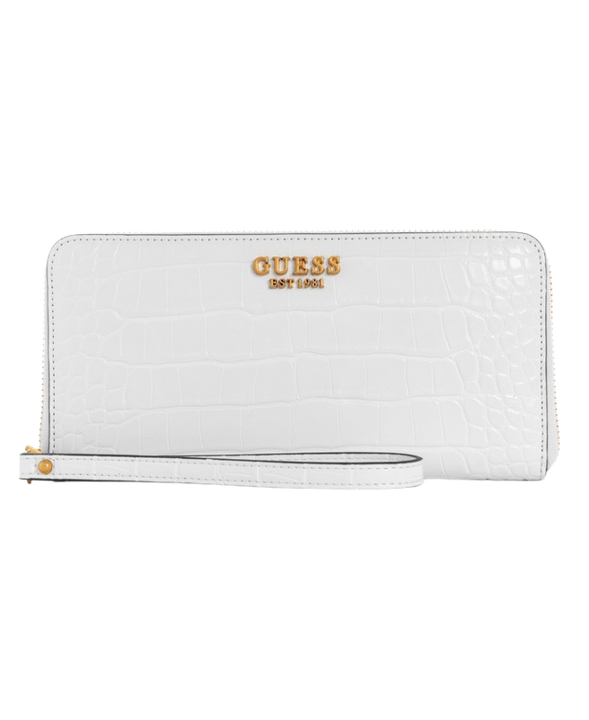 Billetera Guess Mujer Laurel Slg Lrge Zip Around Blanco-0