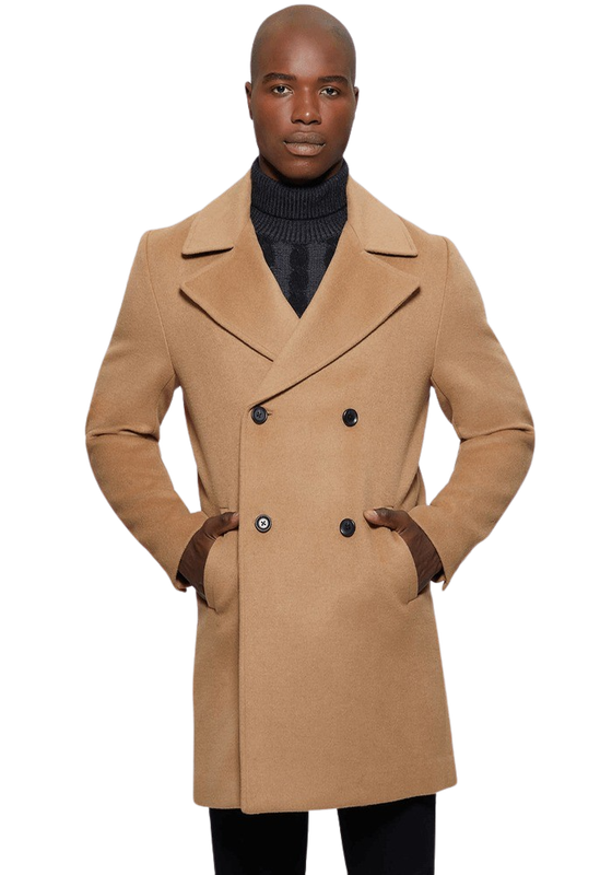 Abrigo Guess Hombre Bel Air Melton Wool Peacoat Café-0
