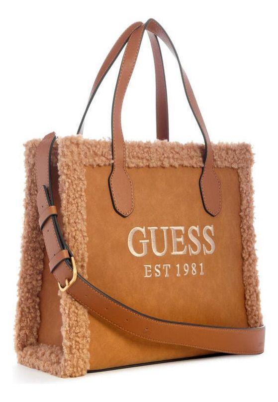 Cartera Guess Mujer Silvana 2 Compartment Tote Café.-1