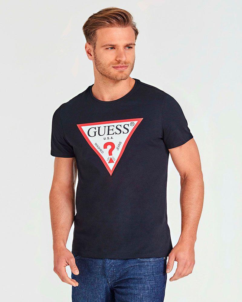 Polera Guess Hombre Cn Ss Core Original Logo Tee Negro-0
