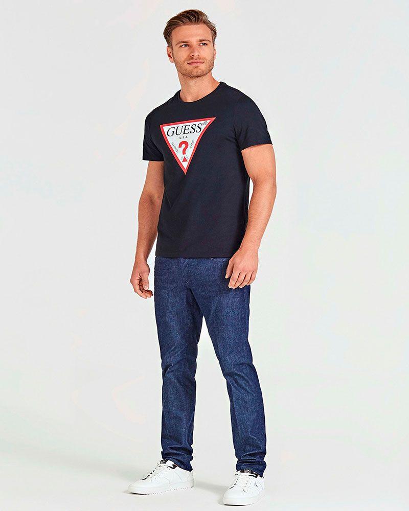 Polera Guess Hombre Cn Ss Core Original Logo Tee Negro-2