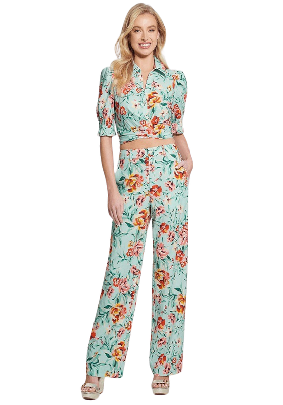 Pantalon Guess Mujer Adele Straight Leg Pant Multicolor-0