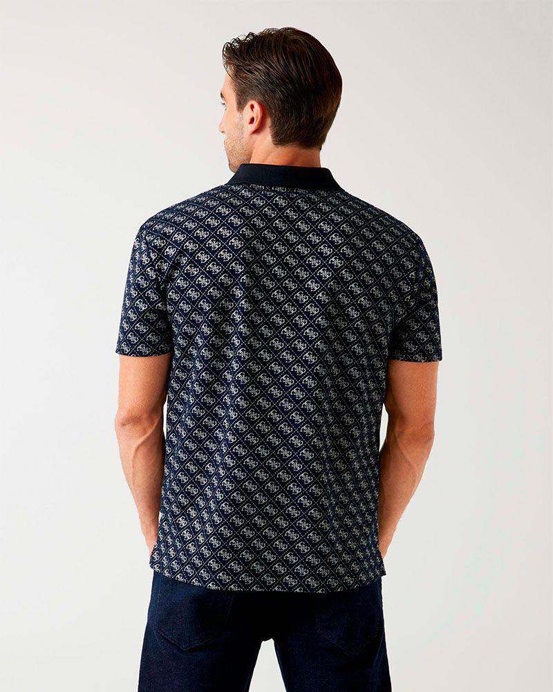 Polera Ss G Jacquard Polo Azul Hombre-1