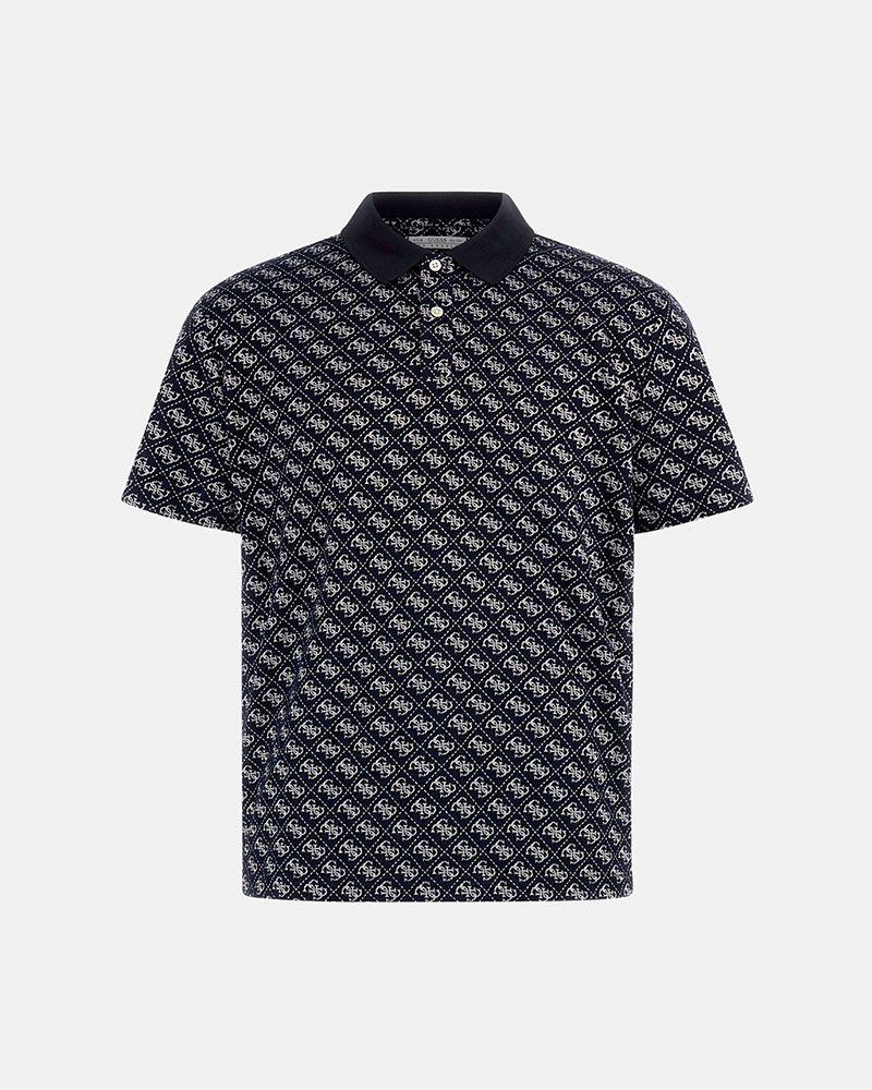 Polera Ss G Jacquard Polo Azul Hombre-4