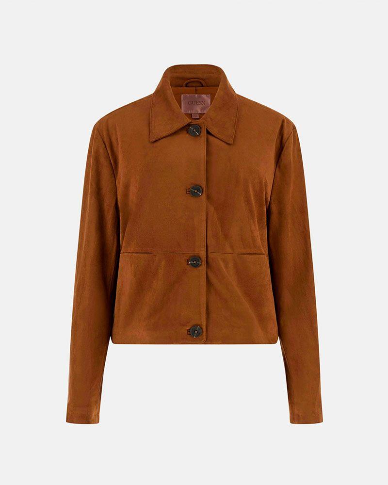 Chaqueta Ls Aria Cropped Faux Suede Café Mujer-9