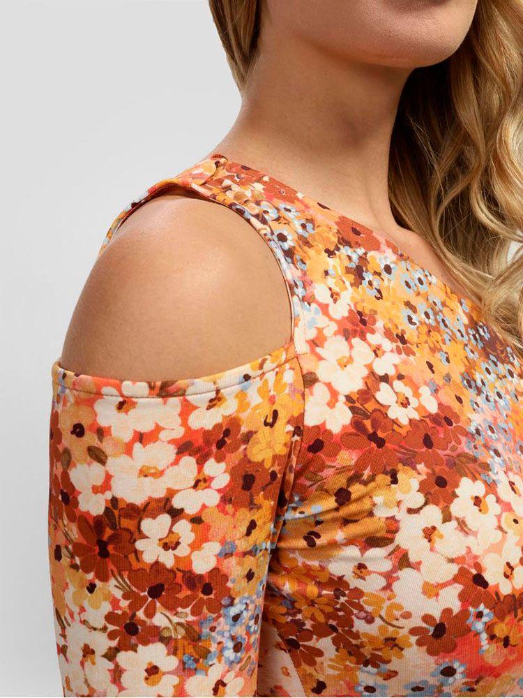 Blusa Guess Mujer One Sleeve Heidi Printed Top Surtido-2