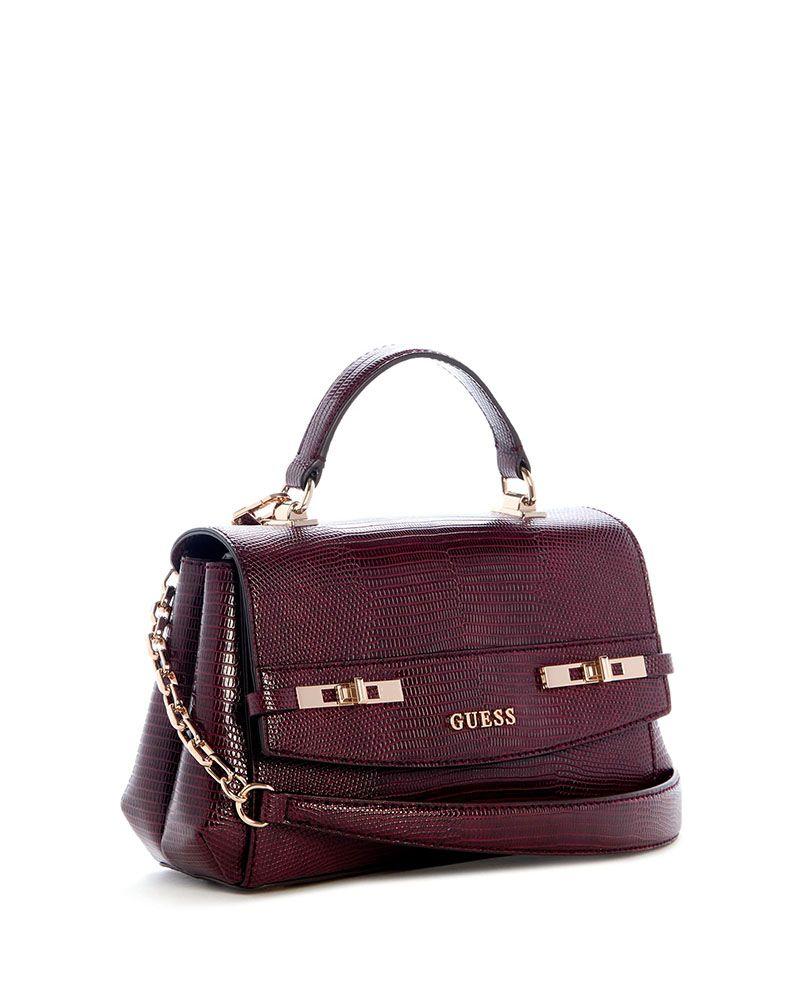 Cartera Guess Mujer Melinda Handle Flap Burdeo-1