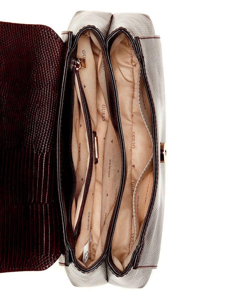 Cartera Guess Mujer Melinda Handle Flap Burdeo-3