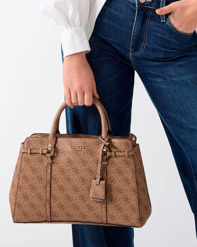 Cartera Leona Logo Multi Comp Satchel Negro-1