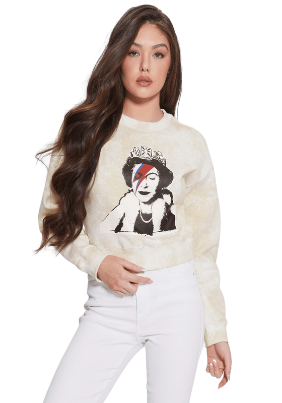Polerón Guess Mujer Ls Queen Pullover Top Crema-0