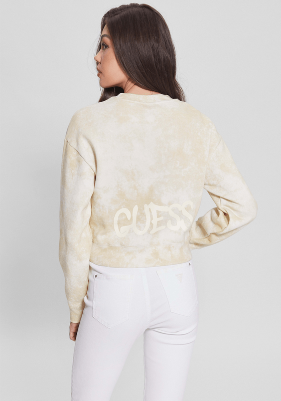 Polerón Guess Mujer Ls Queen Pullover Top Crema-3