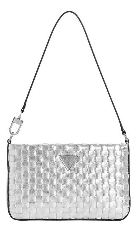 Mini Cartera Guess Mujer Twiller Top Zip Shoulder Plateado-0