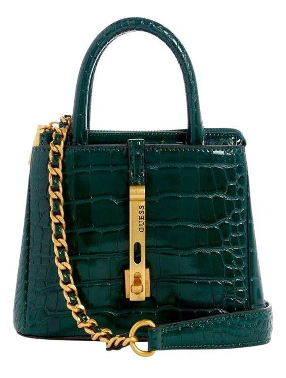 Mini Cartera Guess Mujer James Mini Satchel Verde-0