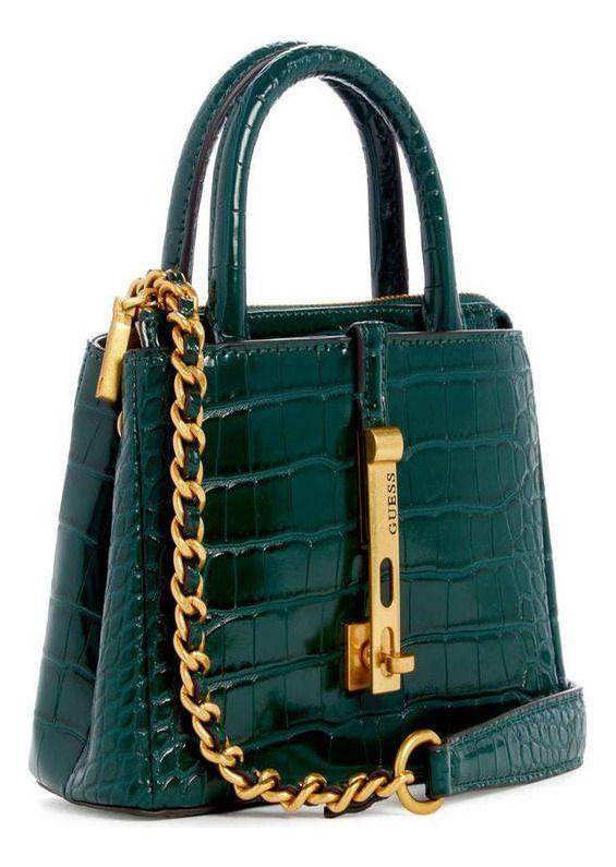 Mini Cartera Guess Mujer James Mini Satchel Verde-1