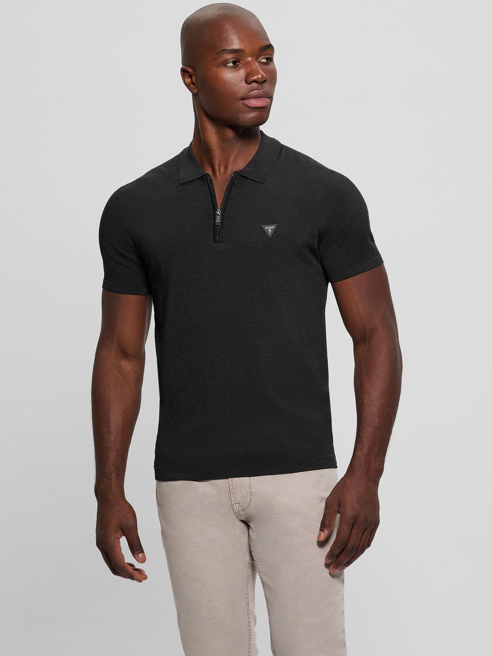 Polera Guess Hombre Dane Tech Ss Polo Swtr Negro-0