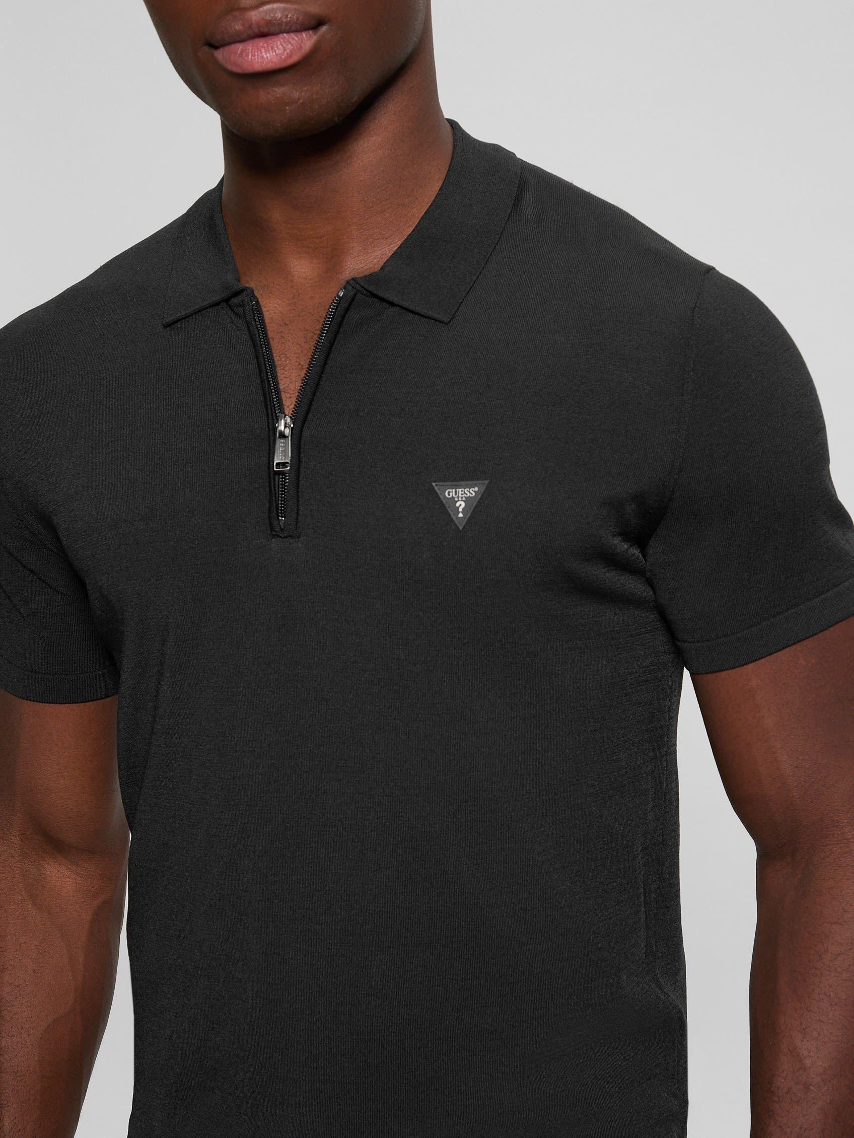 Polera Guess Hombre Dane Tech Ss Polo Swtr Negro-1
